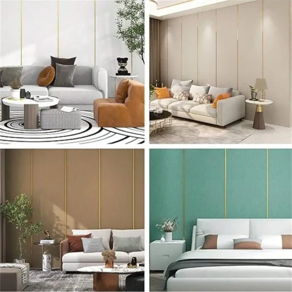 1 Roll Gold PVC Decoration Line Wall Sticker, Self-Adhesive,Decorative Strip Peel And Stick Molding Trim,Suitable For Living - Image 2