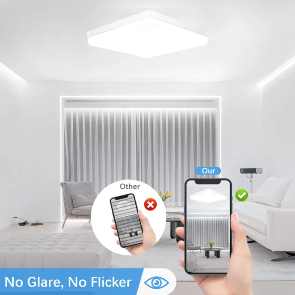IRALAN Square LED Ceiling Light Bedroom Light Neutral White Cool White Warm White 48W 36W 24W 18W LED Ceiling Light - Image 6