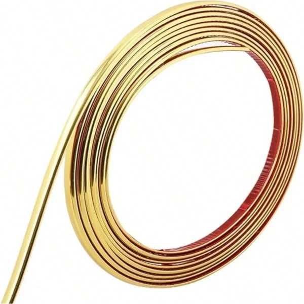 1 Roll Gold PVC Decoration Line Wall Sticker, Self-Adhesive,Decorative Strip Peel And Stick Molding Trim,Suitable For Living