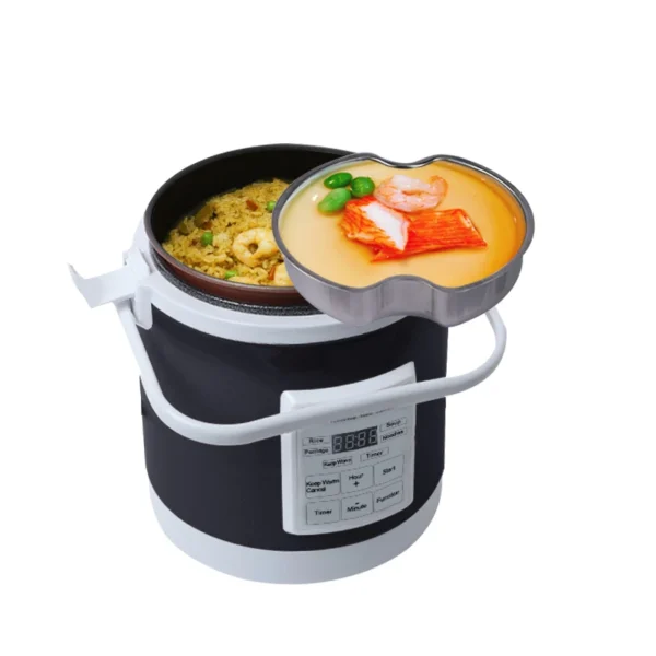 12V 24V Mini Car Rice Cooker 1.6L car trucks electric soup porridge cooking machine food steamer warmer fast heating lunch box - Image 4