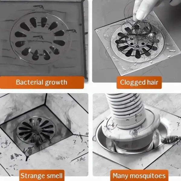 1-3Rolls Cutable Shower Drain Hair Catcher Self-Adhesive Floor Drain Stickers Disposable Mesh Sink Strainer Filter for Bathroom - Image 3