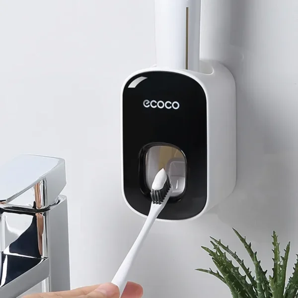 Automatic Toothpaste Dispenser Squeezers Toothpaste Tooth Dust-proof Toothbrush Holder Wall Mount Stand Bathroom Accessories Set - Image 2
