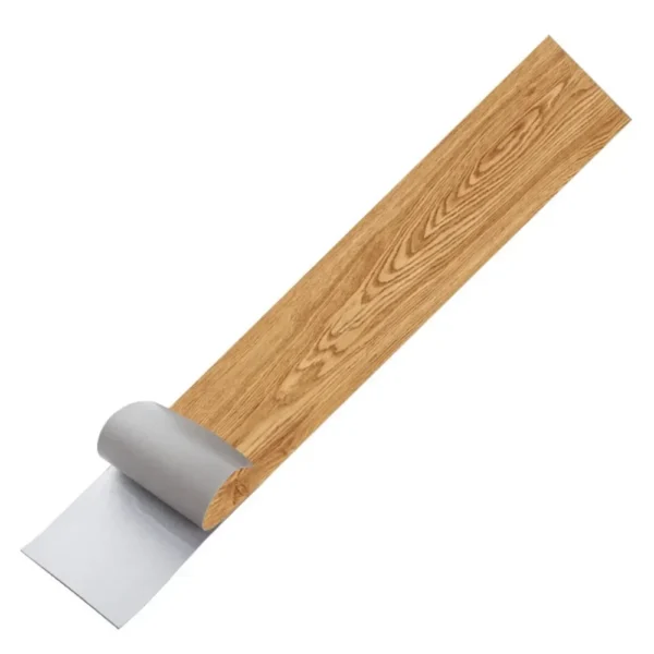 Self Adhesive PVC Wood Grain Floor Waterproof and Wear-resistant Balcony, Bathroom, Household Kitchen Floor Tiles 91X15CM