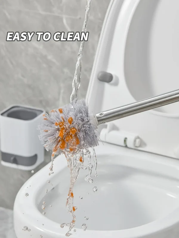 WORTHBUY Punch-Free Wall Mounted Toilet Brush With Drainable Base Long Handle Plastic Toilet Cleaning Brush Bathroom Accessories - Image 15