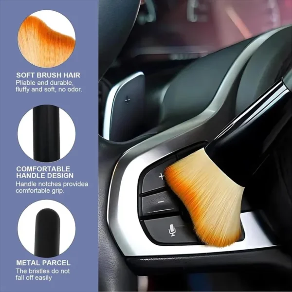2pcs Multipurpose Cleaning Brush for Car Interior Air Conditio Outlet Crevice Dust Removal Brushes Office Home Clean Brush Tools - Image 3