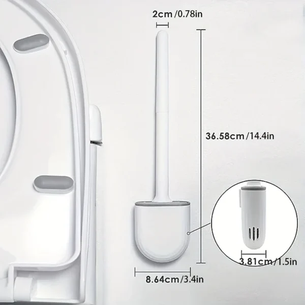Hanging Silicone Toilet Brush Cleaner with Long Handle Flexible Cleaner Bathroom Brush Quick Drying Holder Bathroom Accessories - Image 2