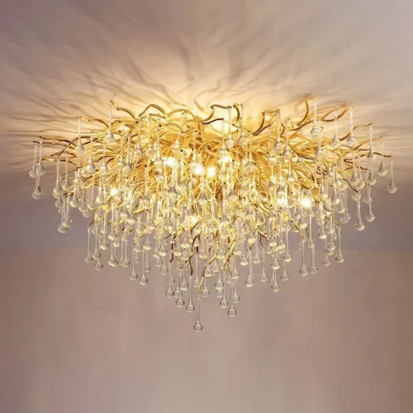 Ceiling light chandelier modern hotel bedroom dining room living room home interior glossy Led gold luxury chandelier - Image 5