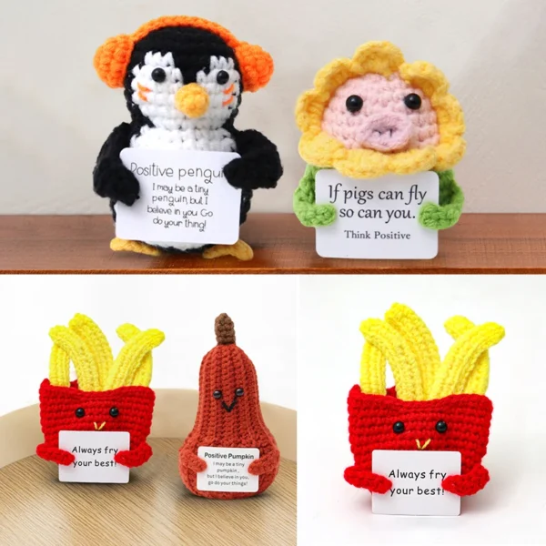 Crochet Ornament Desk Accessorie Crochet Vegetable Christmas Gifts for Kids Funny Doll Gifts Office Table Decorations Room Decor