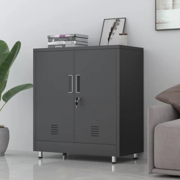 Lock and Adjustable Shelf,Small Lockable Side Panel Buffet Cabinet Suitable for Home Office Corridor Entrance Living Room - Image 2