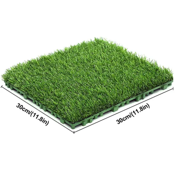 10/20Pcs 12 x12 Inch Grass Flooring Tiles Green Interlocking Grass Deck Tiles Turf Mat Grass Rug for Garden Lawn Patio Balcony - Image 5