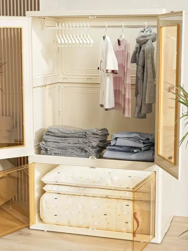 Furniture Living Room Storage Cabinet Baby Wardrobe Children'S Bedroom Foldable Floor-Standing Clothing Organizer Bin - Image 5