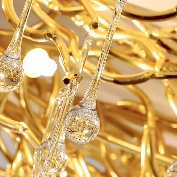 Ceiling light chandelier modern hotel bedroom dining room living room home interior glossy Led gold luxury chandelier - Image 6