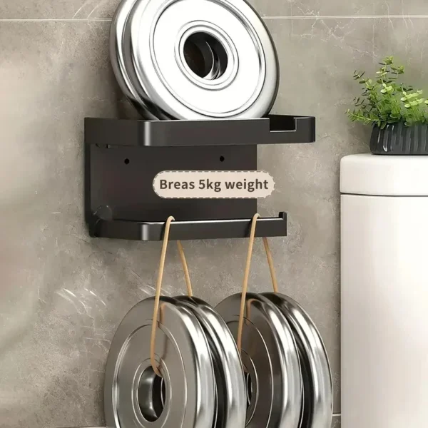 Easy-Install Toilet Paper Holder - Wall-Mounted, No-Punch, Roll Organizer - Bathroom Storage Accessory - Image 7