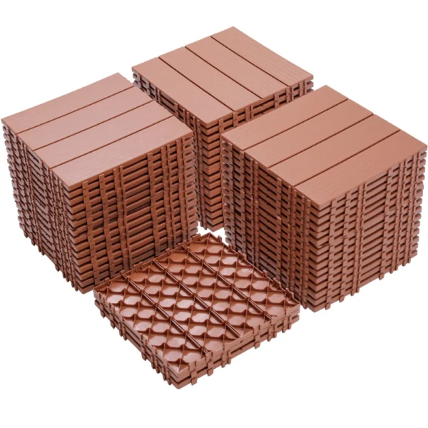Plastic Interlocking Deck Tiles, Patio Flooring Outdoor Waterproof All Weather Use for Garden Poolside Front/Back Yard - Image 2