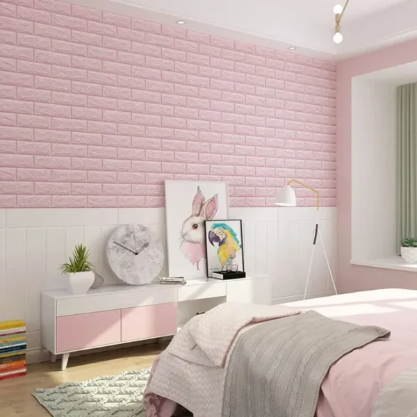 70cm*1m DIY Decoration Bedroom Oil-proof Adhesive Wall Wallpaper Waterproof Living Room Decoration Anti-fouling 3D Brick Pattern - Image 4