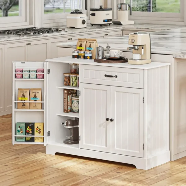 Kitchen Storage Cabinet with Doors and Shelves Coffee Bar Cabinet with Storage Sideboard Buffet Cabinet with Drawer - Image 5