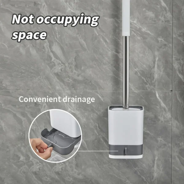 WORTHBUY Punch-Free Wall Mounted Toilet Brush With Drainable Base Long Handle Plastic Toilet Cleaning Brush Bathroom Accessories - Image 13