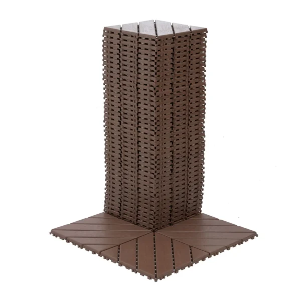 Twill Interlocking Patio Deck Tiles 44 Pack 12x12 Inch, Easy Install for Poolside, Balcony, Backyard-Durable Polypropyl - Image 3