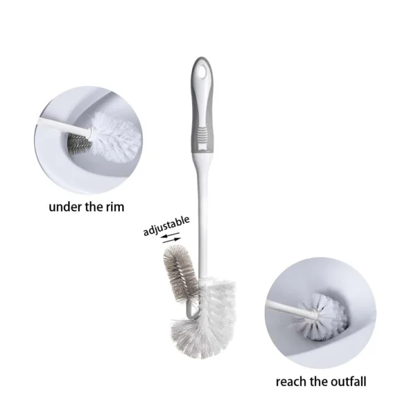 Toilet Brush Set with Under Rim Brush and Storage Caddy for Bathroom Cleaning, 2 Pack - Image 2