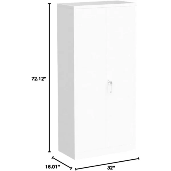 Storage Cabinets, 72" Steel Locking Cabinet with Doors and 4 Adjustable Shelves, Tall Tool Cabinets Lockable File Cabinet - Image 2