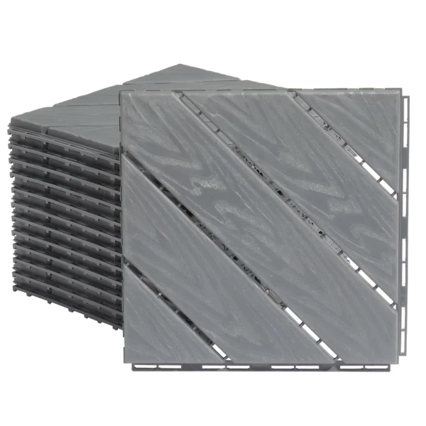 9 Pack, 11.8"x11.8" Waterproof Flooring Tiles for Indoor and Outdoor, Patio Floor Decking Tiles for Porch Poolside Backyard - Image 3