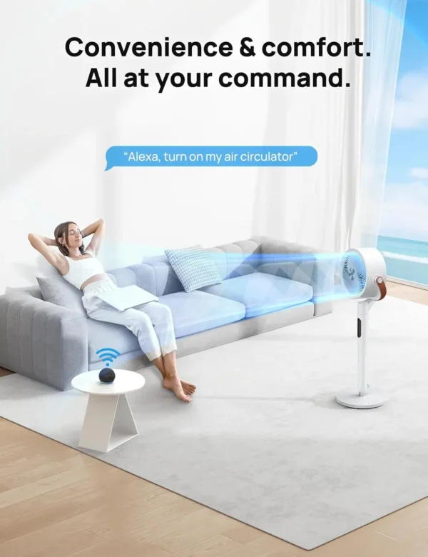 100ft Standing Fan for Home, 120°+105° Smart Oscillating Pedestal Fans with Wi-Fi/Voice Control, DC Motor, 43'' Quiet Fan, 6 Mod - Image 6