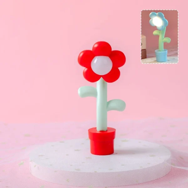 1:12 Dollhouse Miniature LED Night Light Floor Lamp Cute Flower Shape Mini Desk Lamp Home Lighting Model Doll House Accessories - Image 4