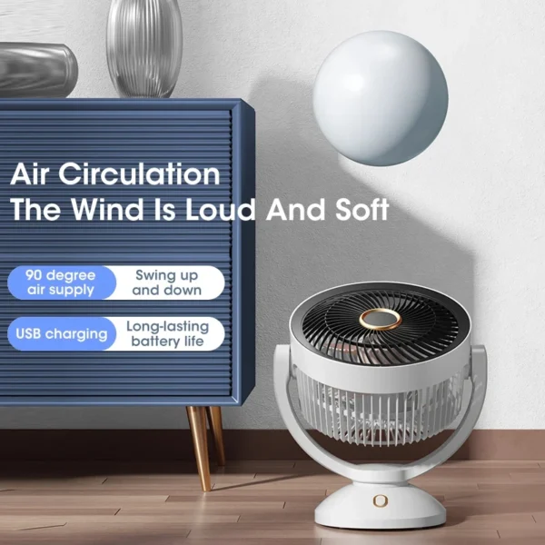USB Multifunction Electric Fan Desktop Wall Floor Ceiling Rechargeable Air Circulation Stand Fan Home Cooling Ventilator Fan - Image 2