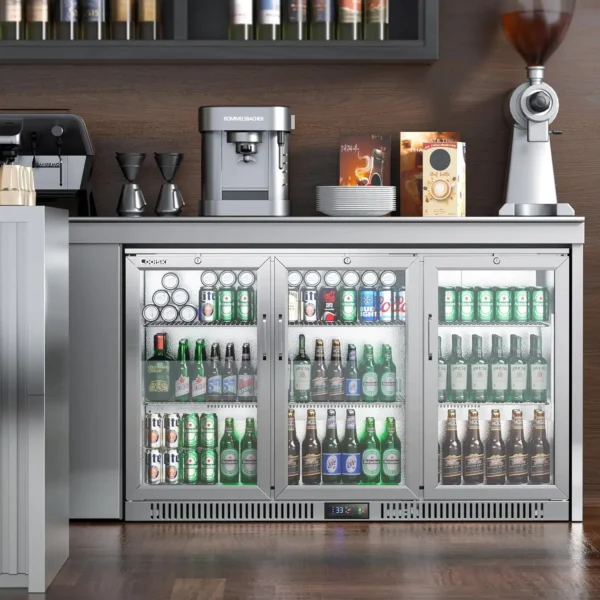 Refrigerator with 3 Doors, Commercial Back Bar Cooler for Beer Soda Wine, Counter Height Undercounter Display Fridge for Bar/Hom - Image 3