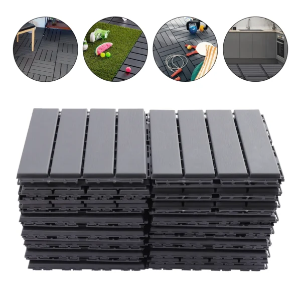 30 Pack Patio Deck Tiles, Waterproof Outdoor Flooring All Weather Use, Patio Floor Decking Tiles for Porch Poolside Balcony - Image 6