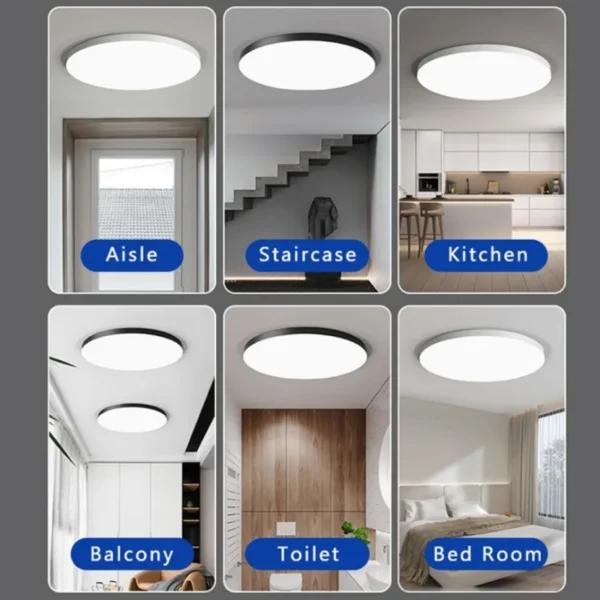 LED Ceiling Light 220V Waterproof Dustproof Three Proof Light Bedroom Bathroom Dining Room Kitchen Indoor Lighting Fixtures - Image 2