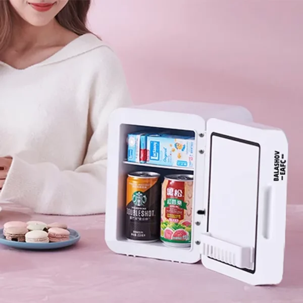 4L Mini Makeup Fridge WIth LED Light Mirror Portable Cosmetic Storage Refrigerator Keep fresh Cooler for Home Car Dual Use - Image 5