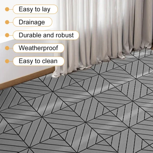 44pcs Plastic Interlocking Deck Tiles Waterproof Weatherproof Patio Decking Tiles Floor Decking Tiles for Poolside Balcony - Image 2