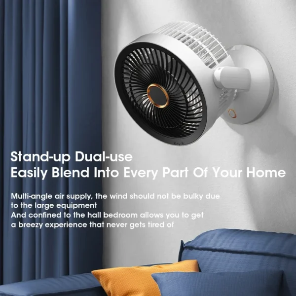 USB Multifunction Electric Fan Desktop Wall Floor Ceiling Rechargeable Air Circulation Stand Fan Home Cooling Ventilator Fan - Image 3