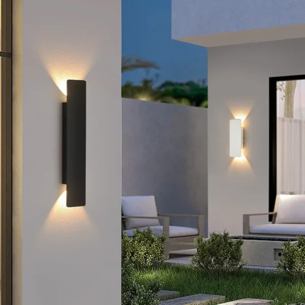 Outdoor Waterproof Wall Lamps Strip Aluminum Wall Lights 18W LED Black Wall Lamp Bedroom Exterior Outdoor Lighting Fixtures - Image 4