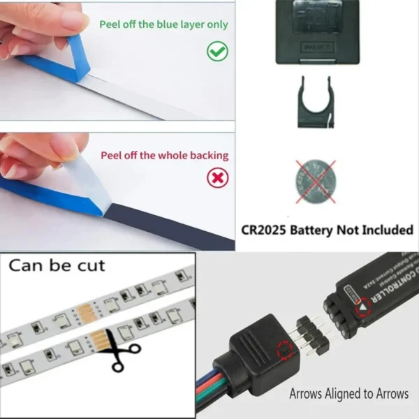 LED Strip Light RGB 1-20M 5050 12/LED USB Bluetooh Flexible Lamp Tape With Remote Control For TV Backlight Home Party Decoration - Image 4