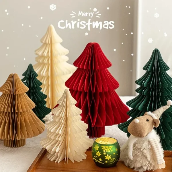 Christmas Honeycomb Decoration Christmas Tree Ornament Desk Accessorie Room Desktop Decor Favors Navidad Gifts New Year 크리스마스소품