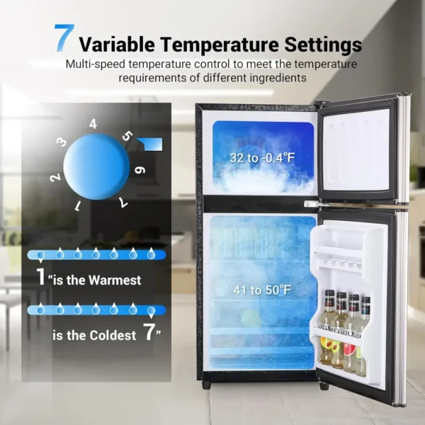 4.0 Cu.Ft Apartment Size Refrigerator, Samll Refrigerator, dorm fridges with freezer for Apartment, Office, Kitchen, Dorm, Compa - Image 4