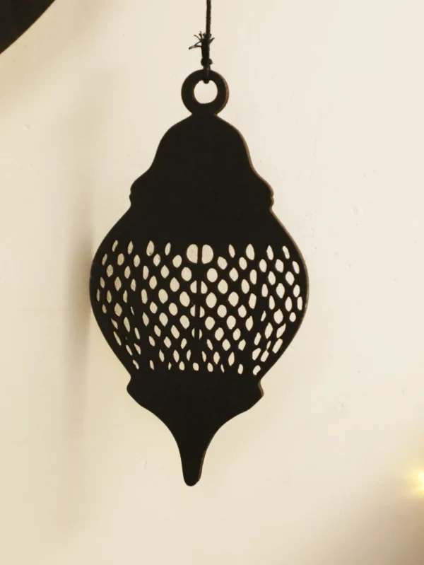 DIY Wooden Hollow Moon and Star Lantern – Ramadan Hanging Decor, Islamic Eid Mubarak Festival Decorations，Ornament Islamic Gifts - Image 5