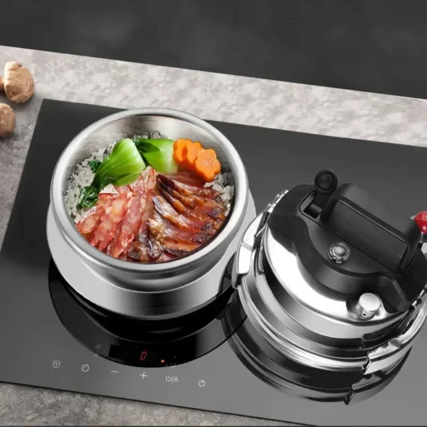 1.2L stainless steel upgraded mini pressure cooker outdoor camping home gas induction cooker cooking rice pressure cooker - Image 2