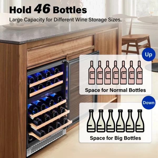 Yeego 145L Wine Cooler Elegant & Efficient Wine Refrigerator Storage with Precision Temperature Control for Optimal Wine Storage - Image 4
