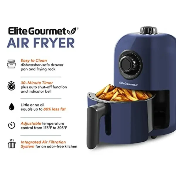 Electric Air Fryer 1.1 Qt. Oil-Less Healthy Cooker Timer & Temperature Controls 1000W Compact Space Saving - Image 2
