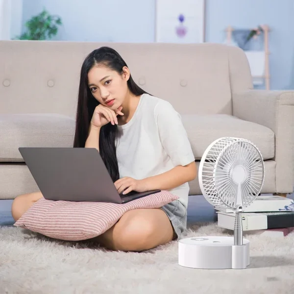 Summer Portable Floor Folding Fan N98 Rechargeable Standing Fan USB Spray Desktop Electric Fans With LED Night Light - Image 6