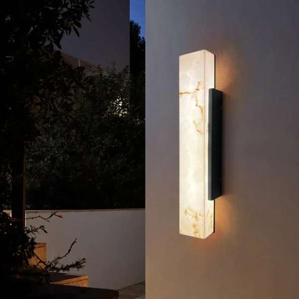 Modern Minimalist Outdoor Waterproof IP65 Lmitated Marble LED Wall Light AC85~265V Stainless Steel Porch Lamp For Street Adorn - Image 6