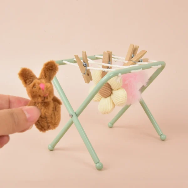 1: 12 miniature simulation furniture bjd ob11 family house accessories iron LAUNDRY RACK - Image 6