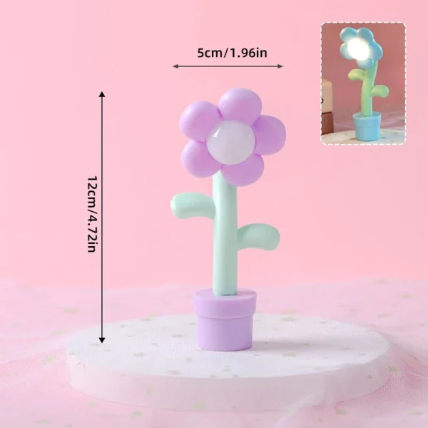 1:12 Dollhouse Miniature LED Night Light Floor Lamp Cute Flower Shape Mini Desk Lamp Home Lighting Model Doll House Accessories