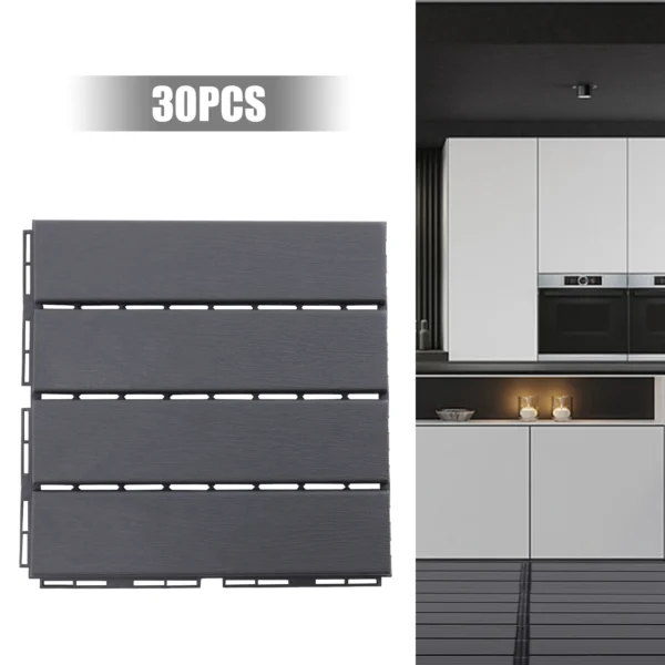 30 Pack Patio Deck Tiles, Waterproof Outdoor Flooring All Weather Use, Patio Floor Decking Tiles for Porch Poolside Balcony - Image 2