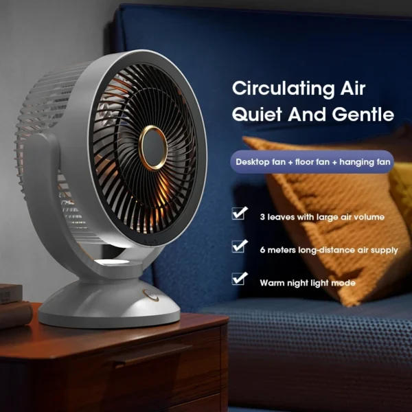 USB Multifunction Electric Fan Desktop Wall Floor Ceiling Rechargeable Air Circulation Stand Fan Home Cooling Ventilator Fan - Image 4