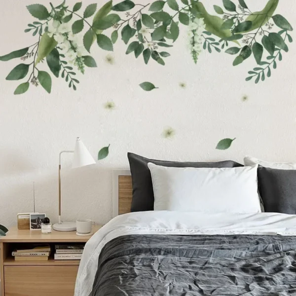Tropical Leaves Flowers Wall Stickers Plants Mural Bedroom Living Room Decoration Art Decals Wall Paper Home Decoration Stickers - Image 2