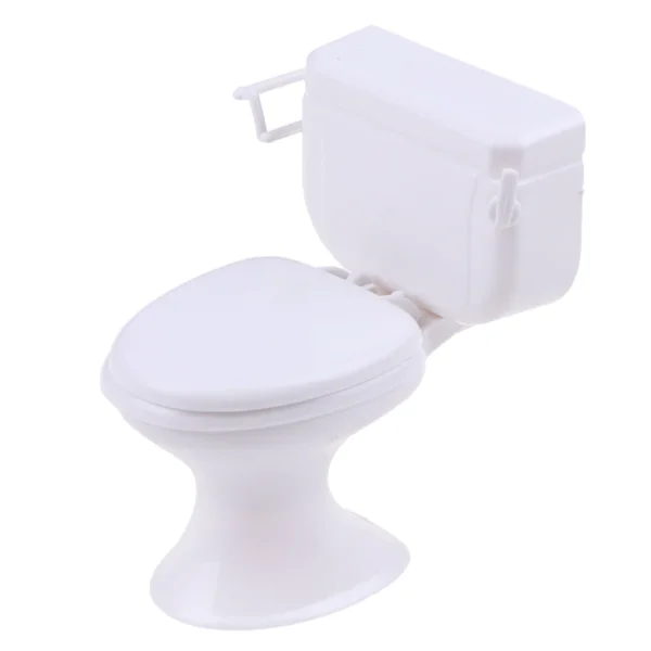 High Quality Dollhouse Furniture Vintage Bathroom Modeling White Toilet Doll House Miniature Baby Pretend Toys Dolls Accessories - Image 3